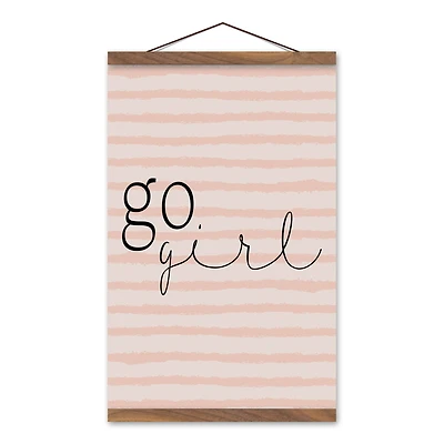 Go Girl Teak Hanging Canvas