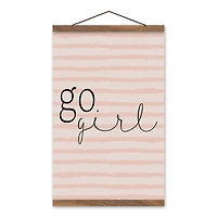 Go Girl Teak Hanging Canvas