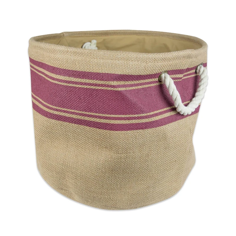 DII® 16" Wine Border Burlap Round Bin