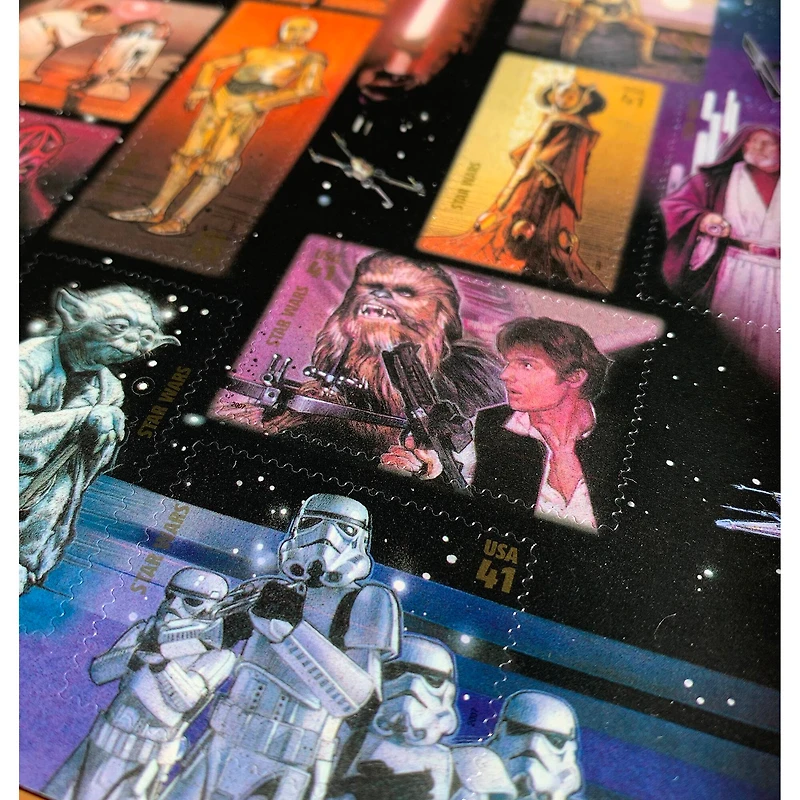 Star Wars U.S. Stamp Sheet in 16" x 14" Wood Frame