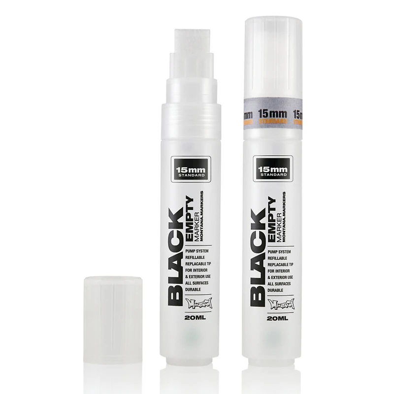 Montana™ Cans Standard BLACK Empty Marker, 15mm
