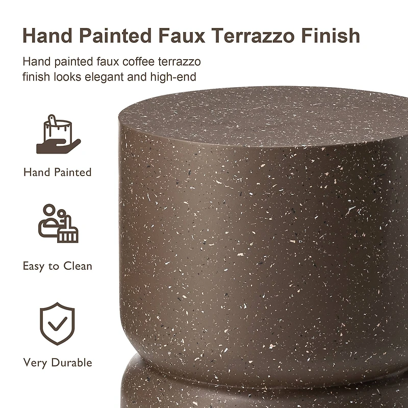 Glitzhome® 17" Multifunctional Faux Terrazzo Stool