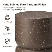 Glitzhome® 17" Multifunctional Faux Terrazzo Stool