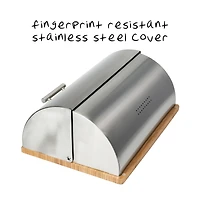 Honey Can Do Stainless Steel Bread Box with Bamboo Cutting Board