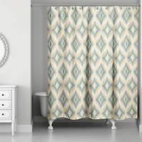 Blue and Yellow Ikat 71" x 74" Shower Curtain