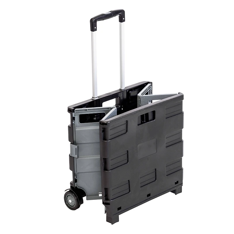 Honey Can Do Gray Fold-Up Rolling Storage Crate Cart