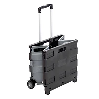 Honey Can Do Gray Fold-Up Rolling Storage Crate Cart