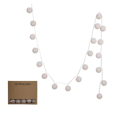 Hello Honey® 20ct. Taupe Fabric String Ball Lights with Plastic Cord