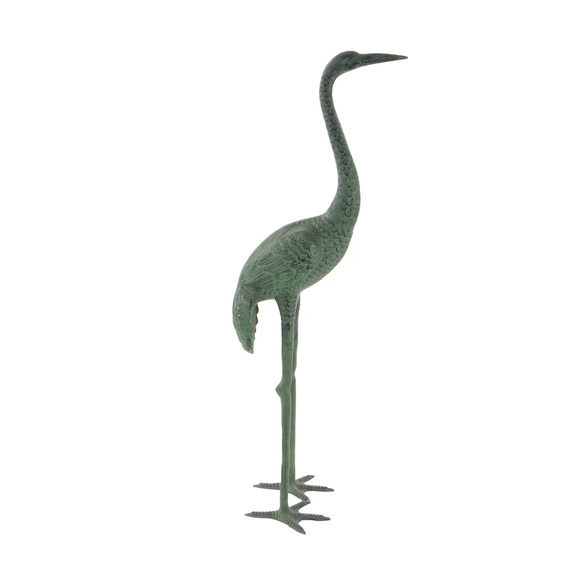 Green Aluminum Coastal Garden Bird Sculpture Set