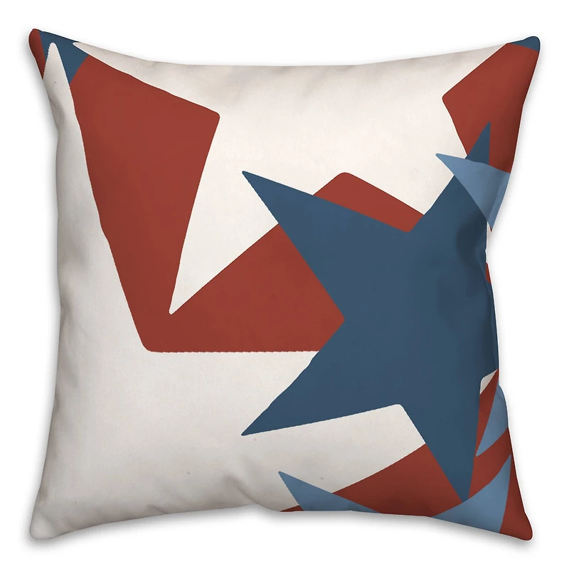 Red, White & Blue Star Pattern Throw Pillow
