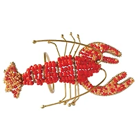 Hello Honey® 5" Red Lobster Metal Napkin Rings with Glass Beads, 4ct.