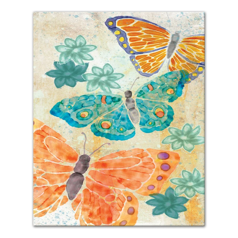 Watery Butterflies 16" x 20" Canvas Wall Art