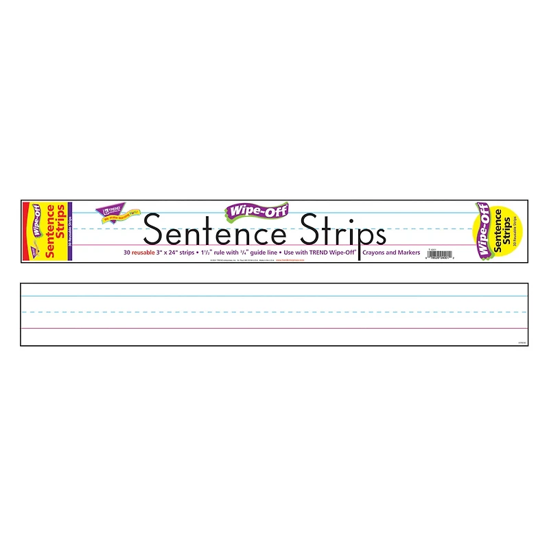 Trend Enterprises® Wipe-Off® White Sentence Strips, 180ft.