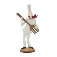 White Polystone Traditional Chef Sculptures, Set of 3
