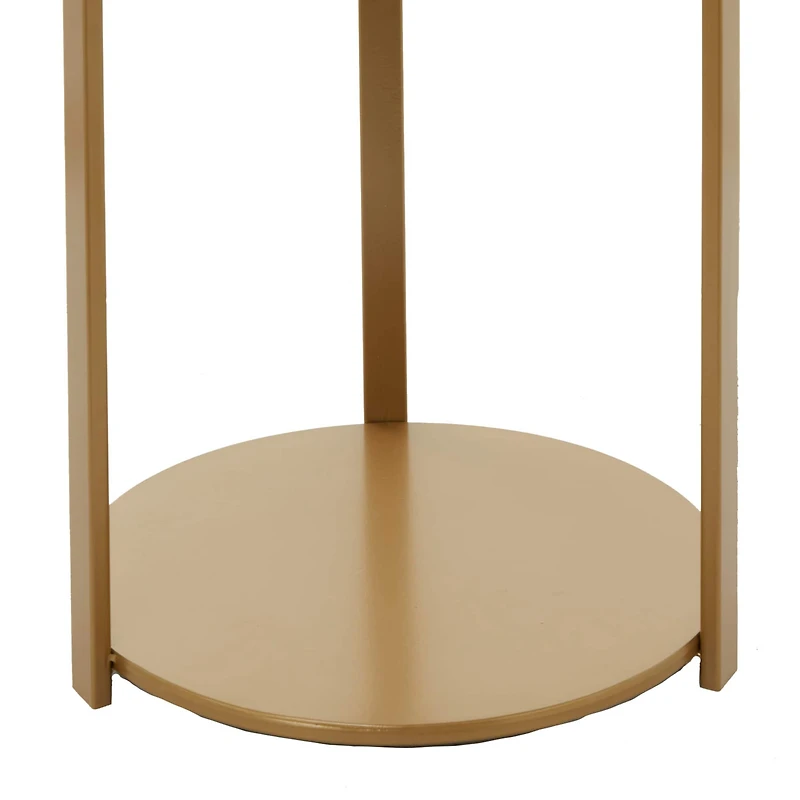 Bronze Metal Contemporary Accent Table, 20" x 17" x 17"