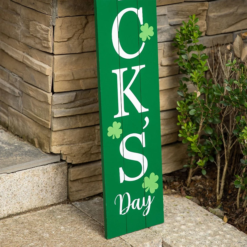 Glitzhome® 60'' Wooden ''Happy St. Patrick's Day'' Porch Sign