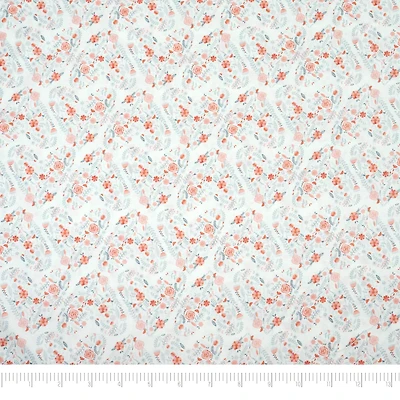 SINGER Pink Flower Heart Cotton Fabric