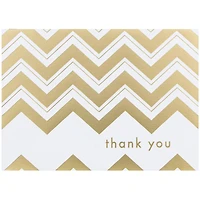 JAM Paper 3.5" x 4.875" Gold Chevron Stripe Thank You Cards & Envelopes, 10ct.