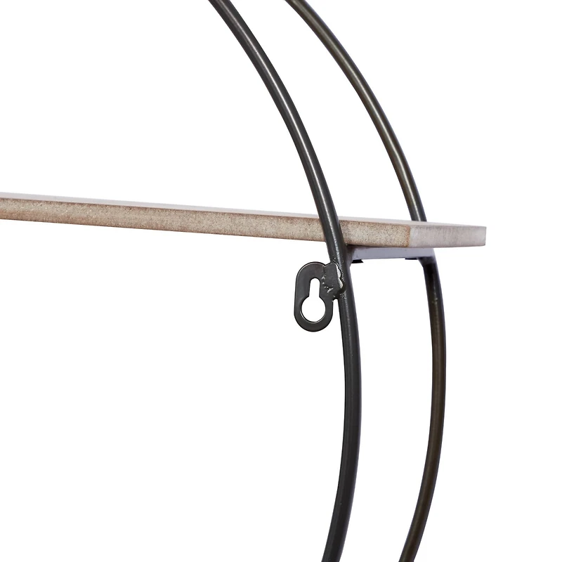 Black Metal Contemporary Wall Shelf, 20" x 34" x 7"