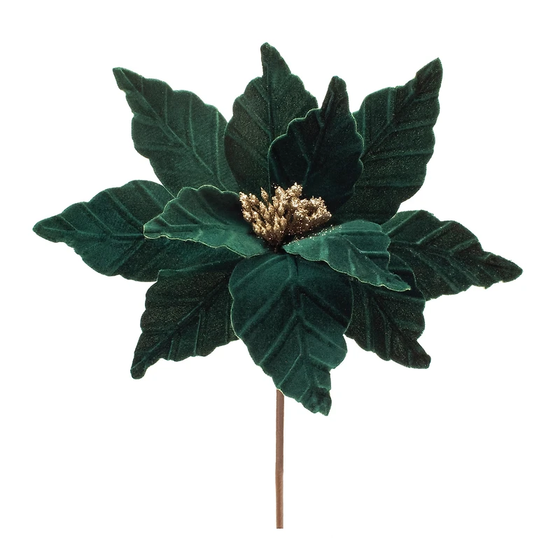 Forest Green Poinsettia Stems