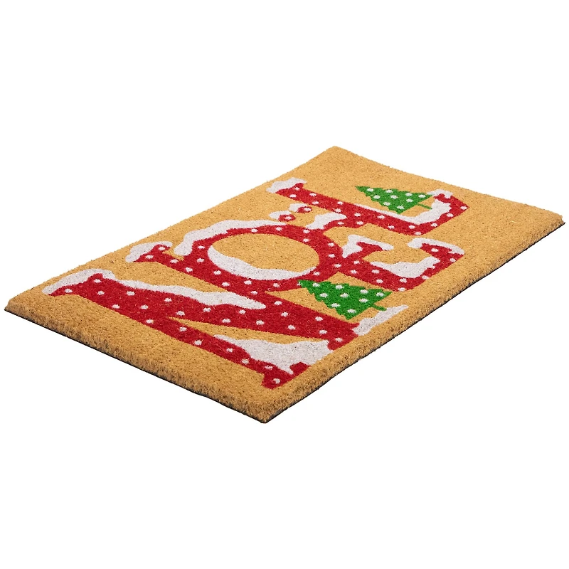 Brown and Red "Noel" Natural Coir Outdoor Christmas Doormat 18" x 30"