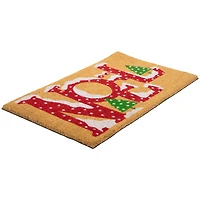 Brown and Red "Noel" Natural Coir Outdoor Christmas Doormat 18" x 30"