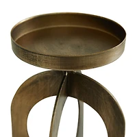 Gold Metal Contemporary Candle Holder Set