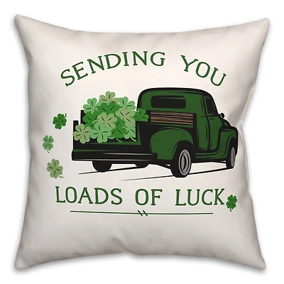 Loads of Luck Truck Pillow 18" x 18" Throw Pillow