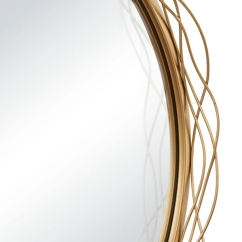 Gold Metal Glam Wall Mirror, Set of  24" x 24" x 3"