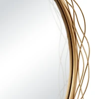 Gold Metal Glam Wall Mirror, Set of  24" x 24" x 3"