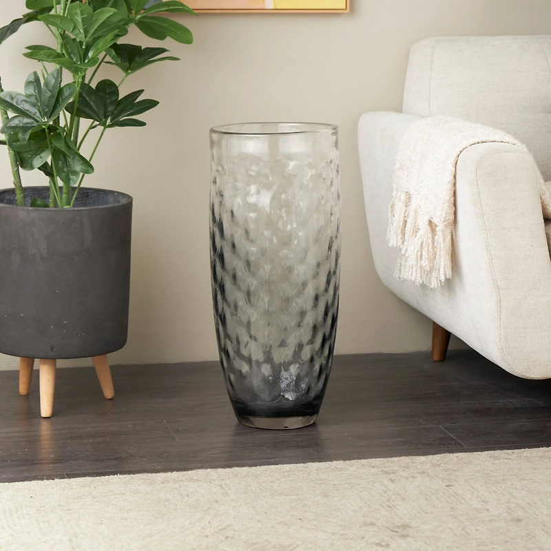 24" Black Ombre Handmade Glass Vase