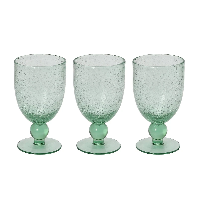 Hello Honey® 14oz. Transparent Stemmed Bubble Glass Set