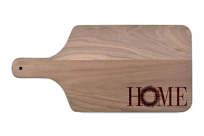 17" Home Wreath Walnut Paddle Cutting Board