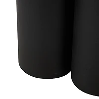 19.75" Black Metal Side End Accent Table with White Marble Tabletop