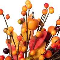 18" Berries & Apples Foliage Twig Thanksgiving Wreath