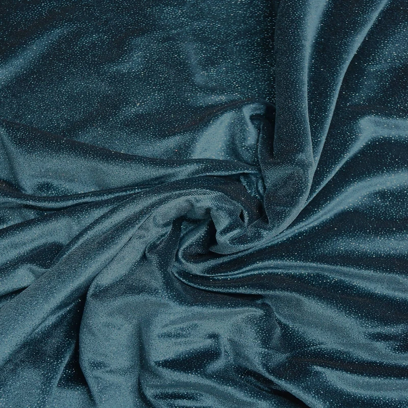 Feldman Emerald Sparkle Stretch Velvet Fabric