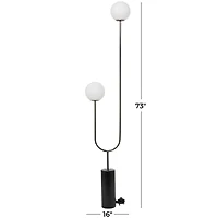 73" 2 Orb Light Floor Lamp with Marble Base