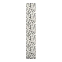 Gray Botanical Pattern Cotton Twill Table Runner