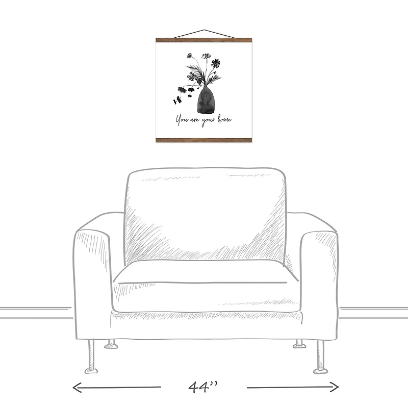 You are your Home 16" x 16" Teak Hanging Canvas