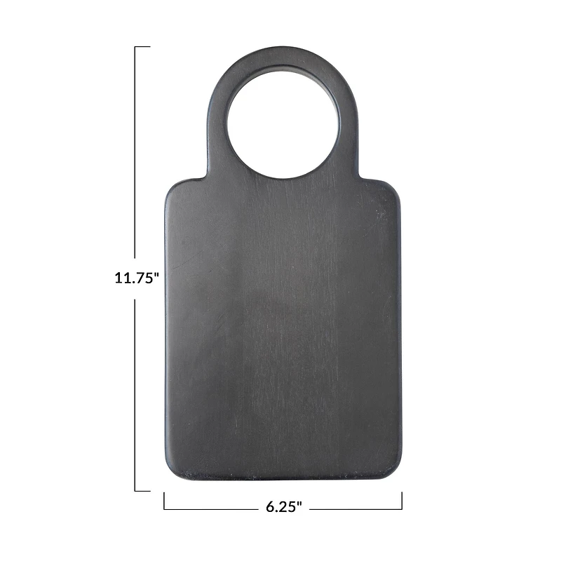 Hello Honey® 12" Black Modern Wood Cutting or Charcuterie Board with Handle