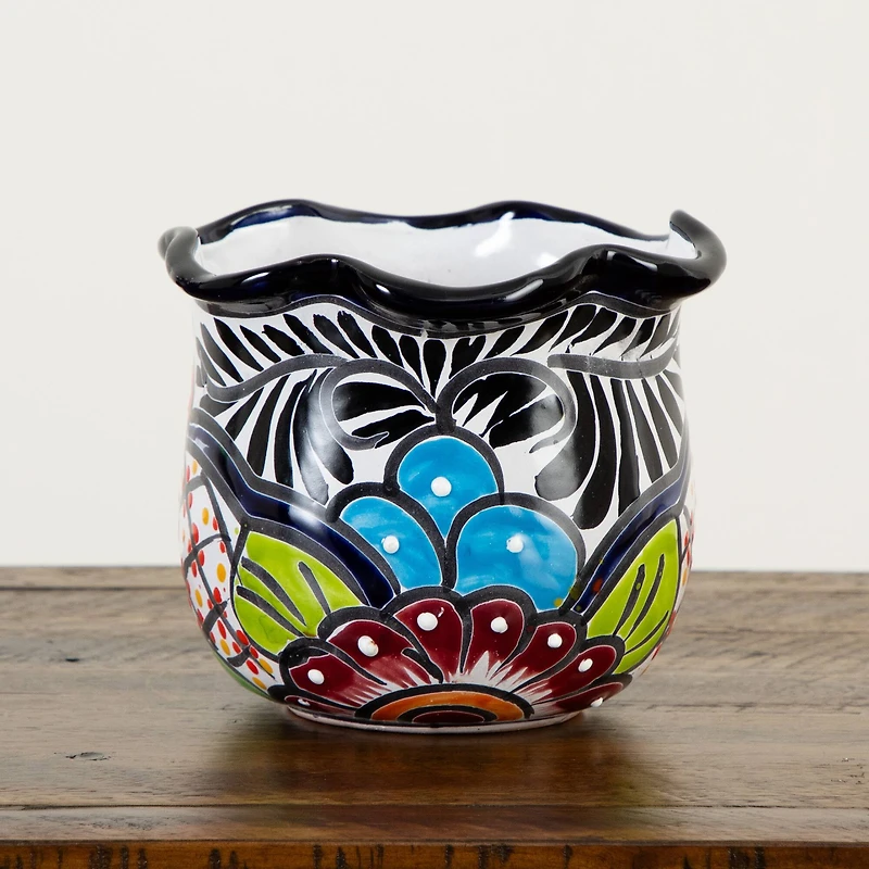 7" Handmade Mexican Talavera Ceramic Planter