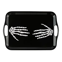 Black Skeleton Hands Melamine Tray by Celebrate It™