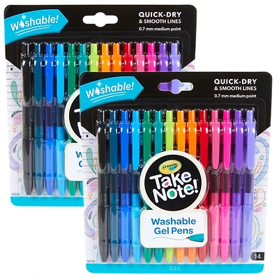 Crayola® Take Note!™ Washable Gel Pens, 2 Packs of 14