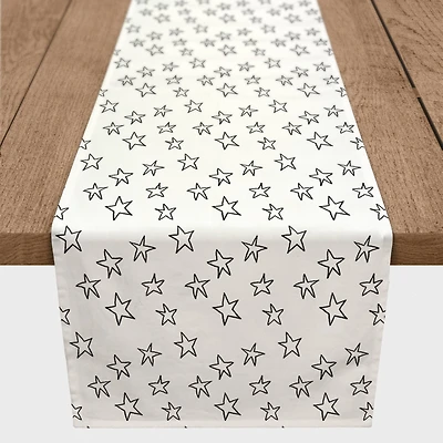Simple Star Pattern 16" x 72" Cotton Twill Runner