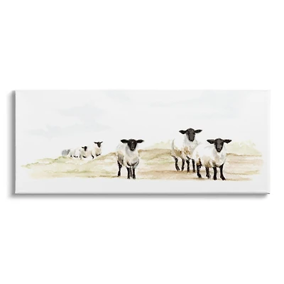 Stupell Industries Sheep Farm Flock Children's Nursery Watercolor Painting Canvas Wall Art