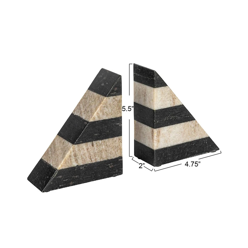 Hello Honey® Brown & Black Decorative Marble Bookends Set