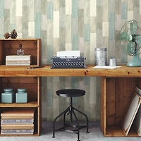 RoomMates Coastal Weathered Plank Peel & Stick Wallpaper