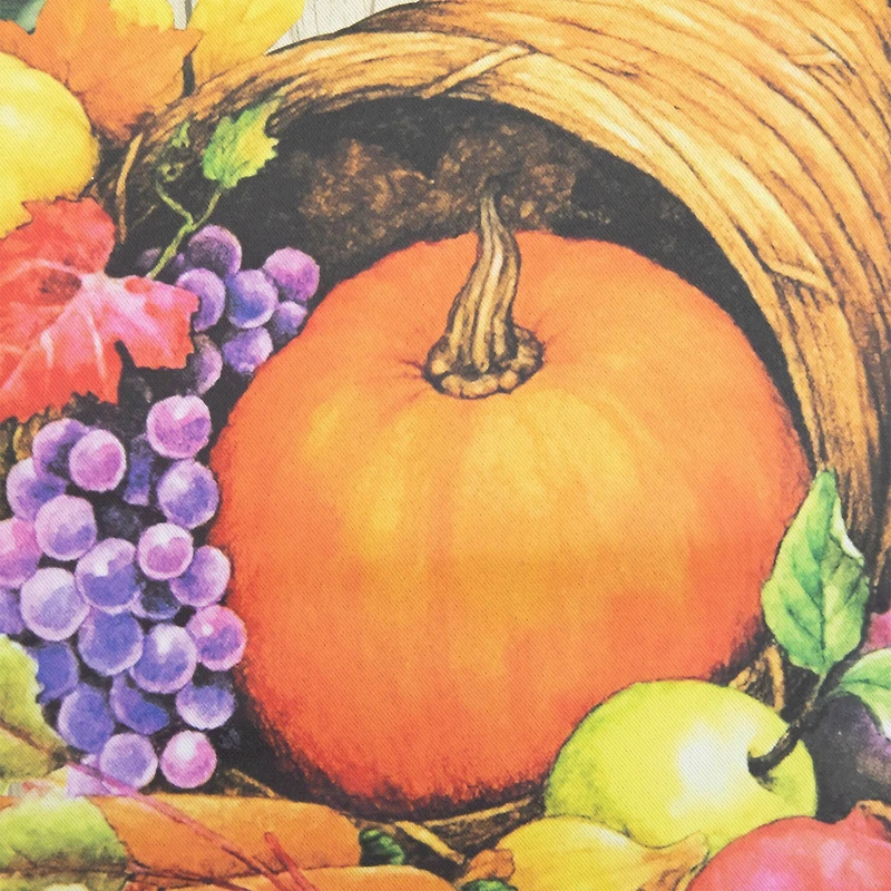 Small Cornucopia & Flowers Autumn Harvest Garden Flag