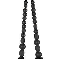 Black Wood Necklace Handmade Geometric Beaded Garland Sculpture