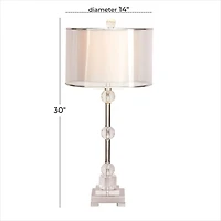 Silver Metal Glam Table Lamp, 30" x 14" x 14"